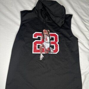 Michael Jordan 23 Sleeveless Hoodie Black Basketball Graphic Medium